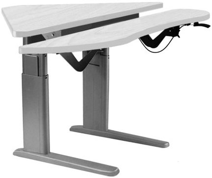 SIS Xtreme Electric Corner Bi-level Surface Height Adjustable Ergonomic Desk