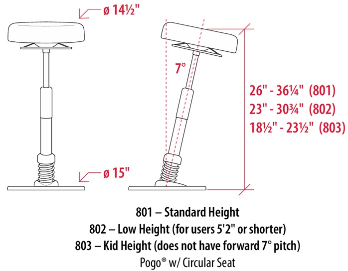 Technical Drawing for Sitmatic Standard Back Alpha Chair ALP3