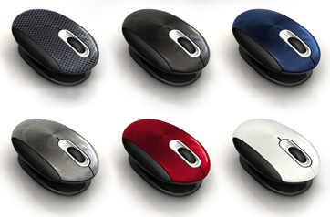 Different colors of Smartfish L4200 Whirl Mini Laser Ergonomic Mouse with Anti Gravity Comfort Pivot