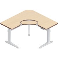 WorkRite Sierra Electric Equal Corner 3Legs Keyboard Cutout Height Adjustable Table