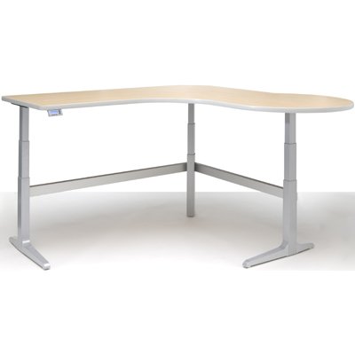 WorkRite Sierra Electric P Peninsula Height Adjustable Workcenter Right / Left Dual Depth 