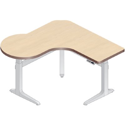 WorkRite Sierra Electric P Peninsula Height Adjustable Workcenter Right / Left Dual Depth 