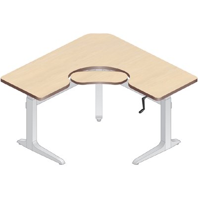 Workrite Sierra Crank Equal Corner 3 Legs, Keyboard Cutout (22-34