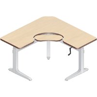 Workrite Sierra Crank Equal Corner 3 Legs, Keyboard Cutout (22-34") Height Adjustable Tables