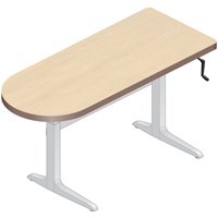 Workrite Sierra Crank Peninsula 2 Legs Left or Right (22-34") Height Adjustable Tables / Desks
