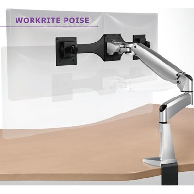 Workrite PA4000-B or PA4000-S Poise Twin Flat Panel Monitor Arm