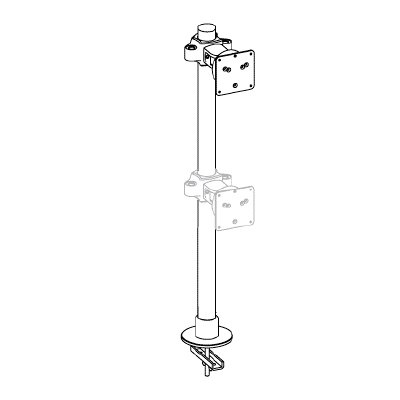 Workrite SA101TB-C Clamp/SA101TB-G Grommet Tall SteadyArm Mount