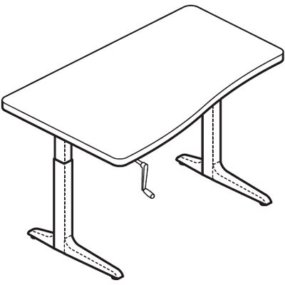 WorkRite Sierra HX Crank Rectangular Curved Front Height Adjustable Workcenter
