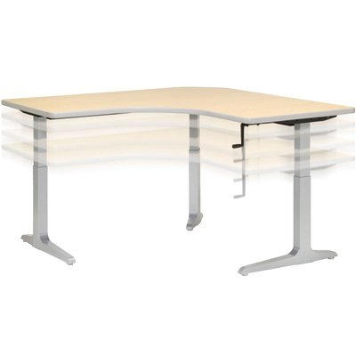Height Adjustability of WorkRite Sierra HX Crank 120 degree 3 Legs Height Adjustable Workstation