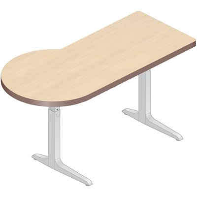 WorkRite Sierra HX Pin P Peninsula 2 Legs Left or Right Height Adjustable Workcenter