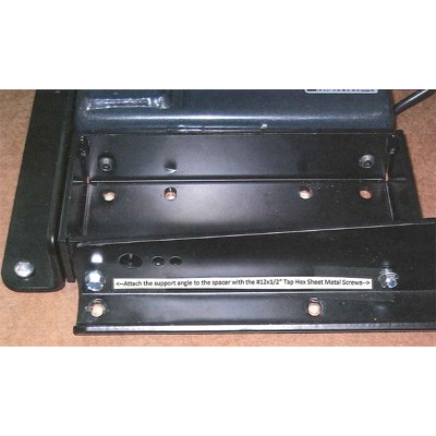 Attach the support angle to the spacer with the #12x1/2