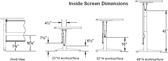 Technical Drawing for Workrite 941 Sierra Modesty Screen