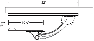 Retracted Storage - Stored position with typical 10.5 inch platform