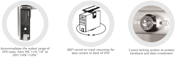 Workrite 920 Protected, Adaptable and Flexible CPU Holder