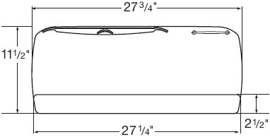 Dimensional Diagram for WorkRite UB-186-25 or CB-186-25 combo Platform