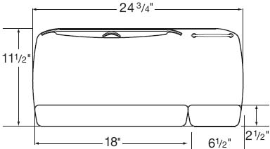 Technical drawing for WorkRite UB482-25 or CB482-25 Split-Pad 25" Keyboard Platform