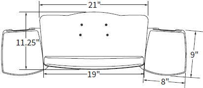 Technical Drawing for Workrite SWING Swing Keyboard Platform