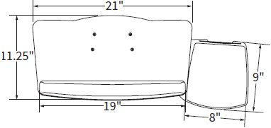 Technical Drawing for Workrite SWIVEL Swivel Keyboard Platform