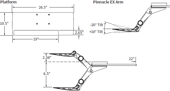 Technical Drawing for Workrite Metro6 Adjustable Keyboard System