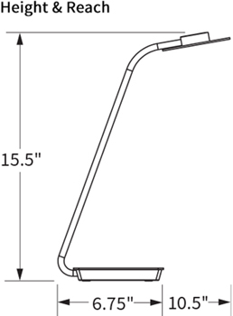 Technical drawing for
Workrite NAT-SA-ST-S Natural OLED Desk Light