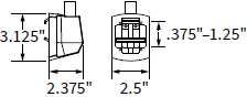 Technical drawing for Workrite CONF-BSE-TSB-S Conform Tool Bar and Slatwall Base