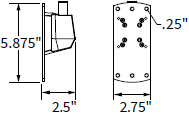 Technical drawing for Workrite CONF-BSE-WP-S Conform Wall Plate Base