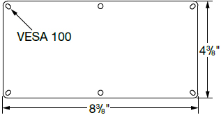 Technical drawing for Workrite PA-MIS-E Standard VESA 100 x 200 mm Mount Adaptor