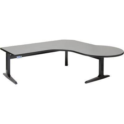 WorkRite Sierra Electric P Peninsula Height Adjustable Workcenter Right / Left Dual Depth 