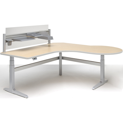 WorkRite Sierra Electric P Peninsula Height Adjustable Workcenter Right / Left Dual Depth 