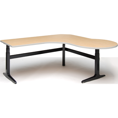 WorkRite Sierra Electric P Peninsula Height Adjustable Workcenter Right / Left Dual Depth 