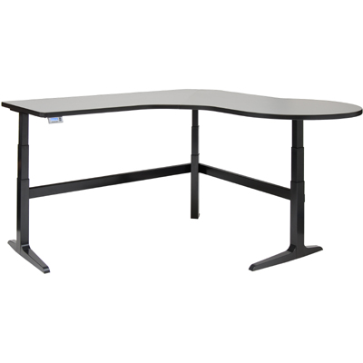 WorkRite Sierra Electric P Peninsula Height Adjustable Workcenter Right / Left Dual Depth 