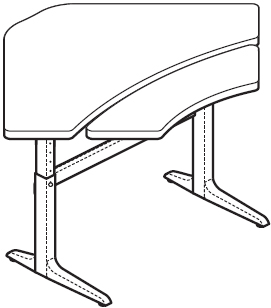 WorkRite Sierra Pin Equal Corner 2 Legs Bi-Level Adjustable Height Workcenter