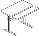 Workrite Sierra Pin Rectangular Bi-Level Height Adjustable Tables and Desks
