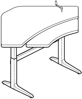 WorkRite Sierra Crank Equal Corner Bi-Level Adjustable Height Workcenter