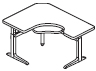 Offset corner keyboard cutout Right