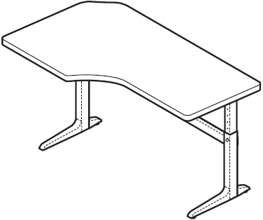 WorkRite Sierra Pin Offset Corner 2 Legs Adjustable Height Workcenter