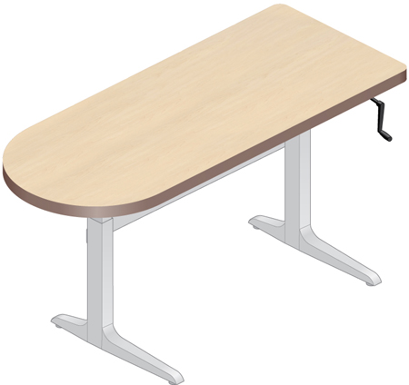 WorkRite Sierra Crank Peninsula - 2 Legs Adjustable Height Workcenter