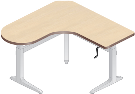 WorkRite Sierra Crank Peninsula - 3 Legs Adjustable Height Workcenter