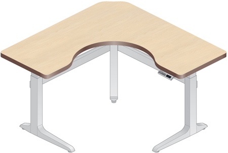 WorkRite Sierra Cockpit Corner Adjustable Height Workstation and Table