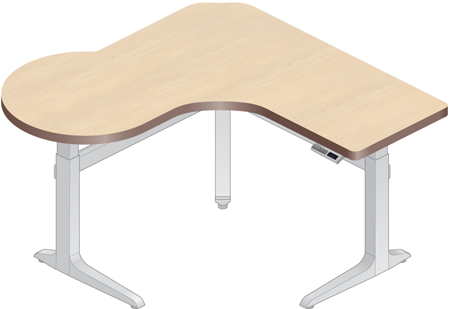 WorkRite Sierra Electric P Peninsula 3 Legs Adjustable Height Workstation