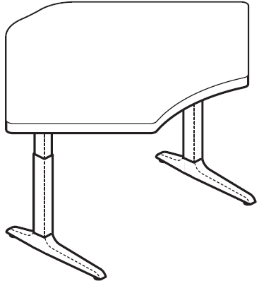 Workrite Sierra HXL Electric Small Equal Corner 2 Leg Workcenter