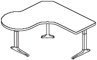 Sierra HX P Peninsula Left 3 Legs Table