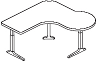Sierra HX P Peninsula Right 3 Legs Table