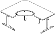 Offset Corner Right–3 legs Keyboard Cutout