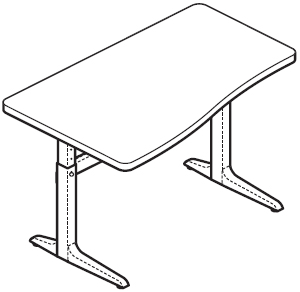 WorkRite Sierra Pin Rectangular Curved Front Adjustable Height Workcenter