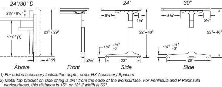 Workrite Sierra Hx Electric Rectangular Bi Level Sit Stand Desk