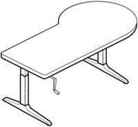 Workrite Sierra HXL Crank P Peninsula 2 Legs Right