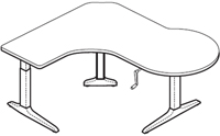 Workrite Sierra HXL Crank P Peninsula 3 Legs Right