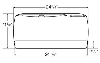 Diagram for WorkRite UB182-25 or CB182-25 Standard 25 inch Keyboard Platform