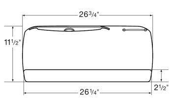 Technical drawing for WorkRite UB185-25 or CB185-25 Combo 27" Keyboard Platform